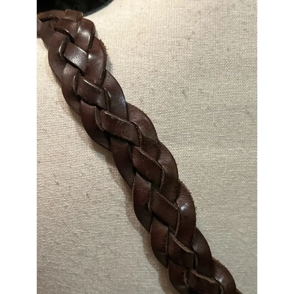 COACH Brown Leather Braided Belt